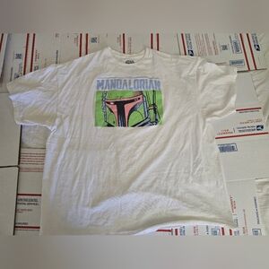 Disney Star Wars Mad Engine The Mandalorian White Graphic T-Shirt, Size 3XL DL6